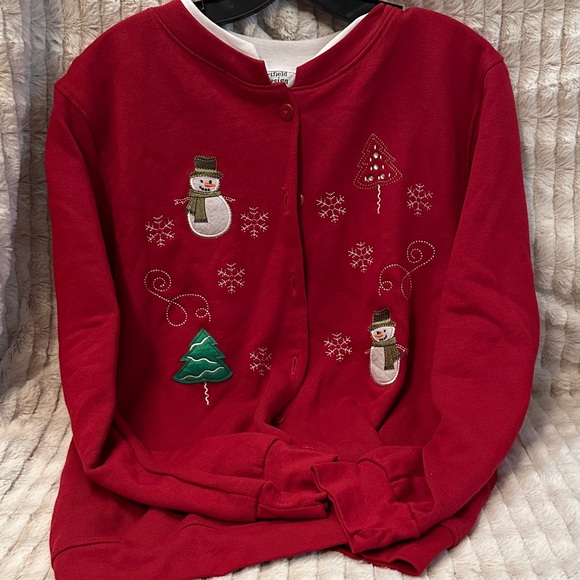 Hartfield Design Tops - Hartfield Design Red Snowman Cardigan